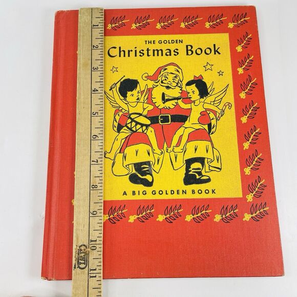 Vintage Big Golden Christmas Book 1955 LIBRARY BINDING Very Clean Crampton - Picture 2 of 16
